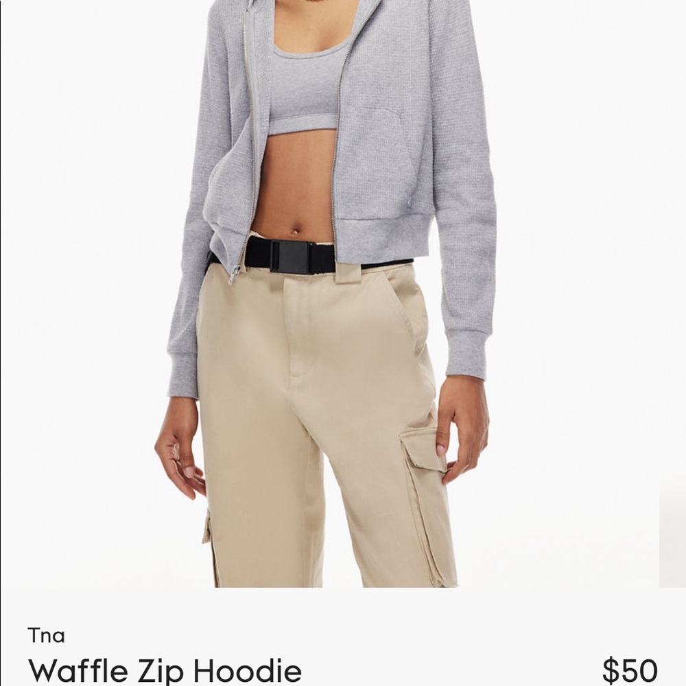 Tna Waffle knit zip hoodie